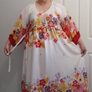 Vintage Unique Johnny Was Jade adjustable dress 100% silk